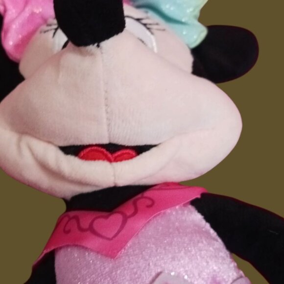 Disney Balerina Minnie Mouse  Singing Sparkling Stuffed Animal13" With Glittery - Picture 12 of 12